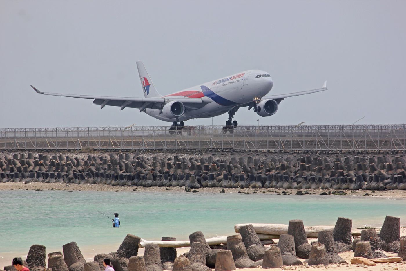 Malaysia Airlines plane coming in to land